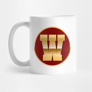 Gold letter W Mug